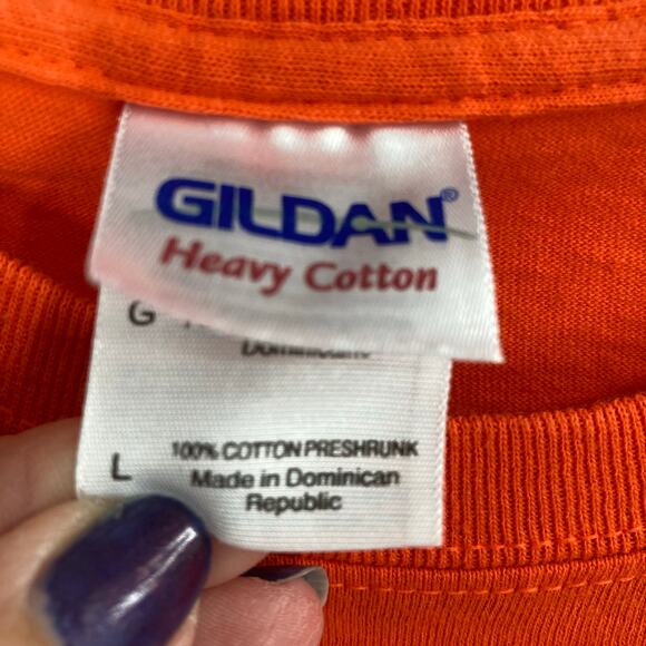 Halloween Orange Jack O Lantern Heavy Cotton Tee Size Large Women’s - Picture 3 of 6